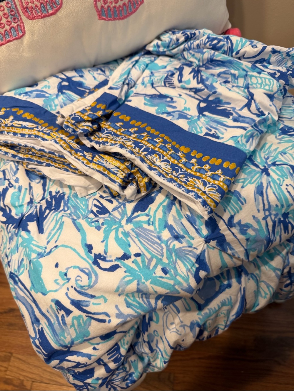 Pottery Barn Teen Lilly Pulitzer Elephant Appeal Queen/Full Duvet Cover - Picture 6 of 6